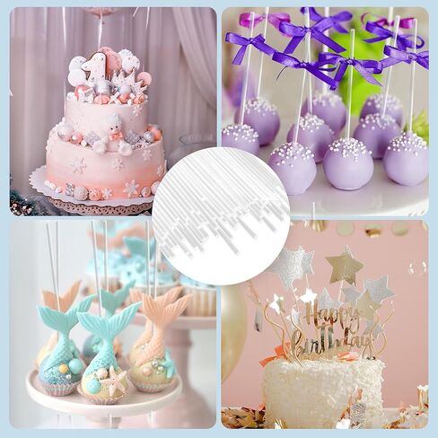 200 Pcs 10 Inch Clear Acrylic Rods, 1/8 Inch Diameter Acrylic Lollipop Sticks for Plant Stakes, Clear Plastic Rod for Candy Cake DIY Crafts in Kuwait