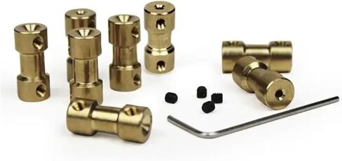 1PC Miniature Brass Rigid Coupling for Transmission Component Aircraft Car Model Accessory Stepper Motor Shaft Connector(4 X 5) in Saudi Arabia