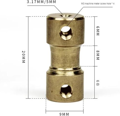 1PC Miniature Brass Rigid Coupling for Transmission Component Aircraft Car Model Accessory Stepper Motor Shaft Connector(4 X 5) in Saudi Arabia
