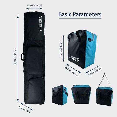 Ski Equipment Bag with Dedicated Compartments, Water-Resistant Travel Organizer, Holds Boots, Helmet, Goggles, Black in Saudi Arabia
