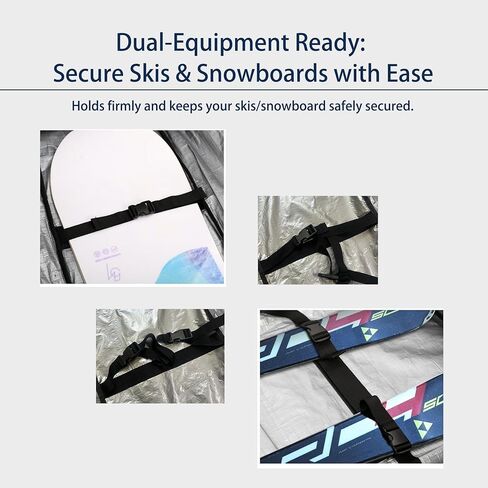 Ski Equipment Bag with Dedicated Compartments, Water-Resistant Travel Organizer, Holds Boots, Helmet, Goggles, Black in Saudi Arabia