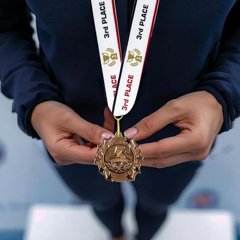 1st 2nd 3rd Place Ten Star Award Medals - 3 Piece Set (Gold, Silver, Bronze) Includes Neck Ribbon in Kuwait