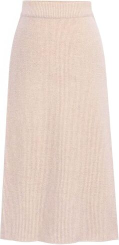ebossy Women's Winter Warm High Waist Side Slit Wool Blend Long Skirts Rib Knit Stretchy Bodycon Pencil Skirt in Saudi Arabia