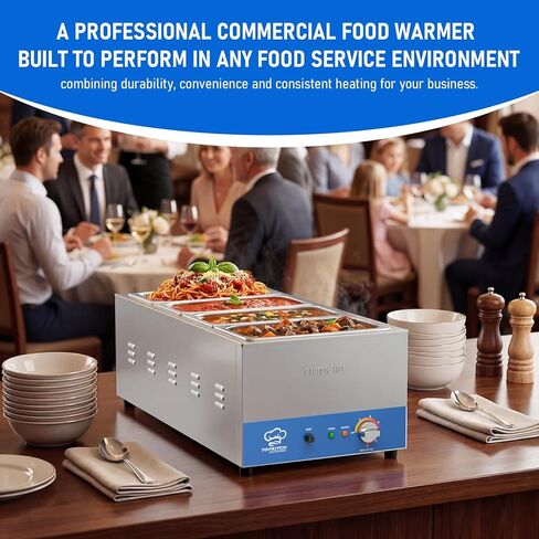 جهاز تسخين الطعام التجاري ذو 4 مقلاة من ETL مع خزان قطعة واحدة غير ملحوم ومقلاة GN مقاس 4 من 1/3، وطاولة بخار لمحطة حساء كونترتوب 120 فولت 1500 وات للبوفيه والحفلات والمطاعم in Kuwait