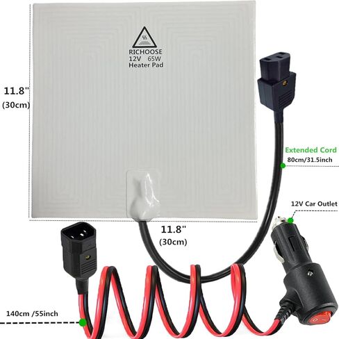 RICHOOSE 12V Upgraded 65W Food Delivery Warmer Pad for Insulated Bags, Portable Heating Pad for Keeping Pizza & Meals Hot During Transport in Kuwait