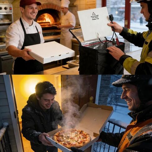 RICHOOSE 12V Upgraded 65W Food Delivery Warmer Pad for Insulated Bags, Portable Heating Pad for Keeping Pizza & Meals Hot During Transport in Kuwait