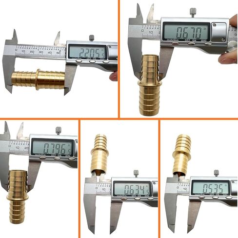 2 PCS Brass Reducer 3/16" to 5/32" Barb Hose ID Splicer Barbed Fitting, Hex Union Connector by CX WONDERLAND in Kuwait