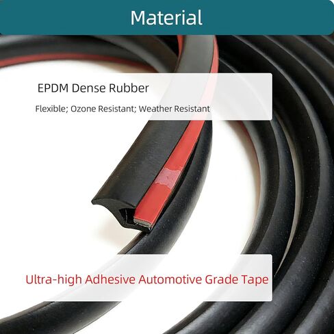 Tintvent Fender Flare Edge Trim 33Feet, EPDM Fender Flare Rubber Seal for Car and Truck Wheel Wells, Rubber Gasket for Fender Flares, Fender Trim with Automotive Grade Tape, Black in Kuwait