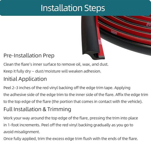 Tintvent Fender Flare Edge Trim 33Feet, EPDM Fender Flare Rubber Seal for Car and Truck Wheel Wells, Rubber Gasket for Fender Flares, Fender Trim with Automotive Grade Tape, Black in Kuwait