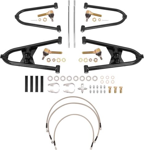 Heavy Duty Front A-Arms Assembly Compatible with Honda TRX400X Sportrax 400 W/Brake Lines Clamps Powder Coated Black in Saudi Arabia