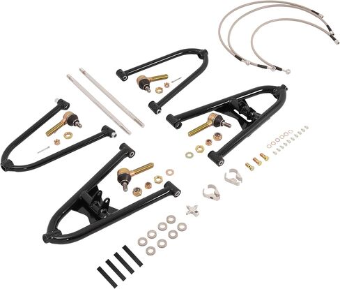 Heavy Duty Front A-Arms Assembly Compatible with Honda TRX400X Sportrax 400 W/Brake Lines Clamps Powder Coated Black in Saudi Arabia