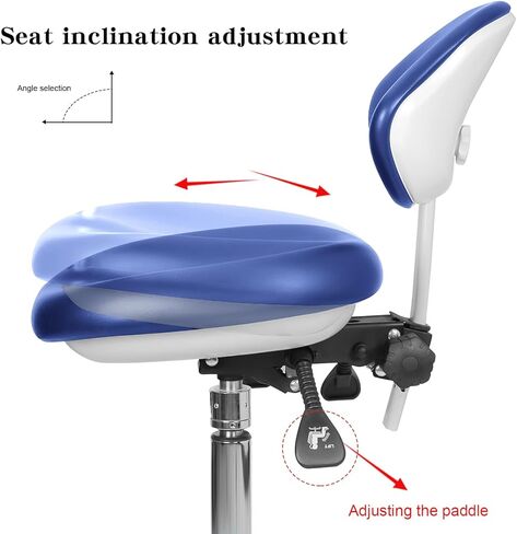 Dental Chair 360 Degree Dentist Portable Mobile PU Leather Dentist Chair Rolling Stool with Back Support in Kuwait