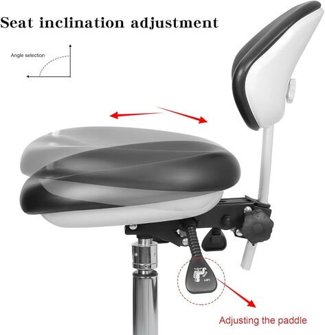 NSKI Moblie Dental Adjustable Chair Doctor's Stool Assistant Chair 360° Rotation Armrest PU Leather QY-600M-B2 in Saudi Arabia