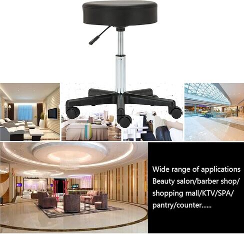 Heavy Duty Round Stool with 5 Casters Adjustable Height Easy to Assemble Rolling Chair for Dentists Spas Healthcare Environments (Brown) in Saudi Arabia