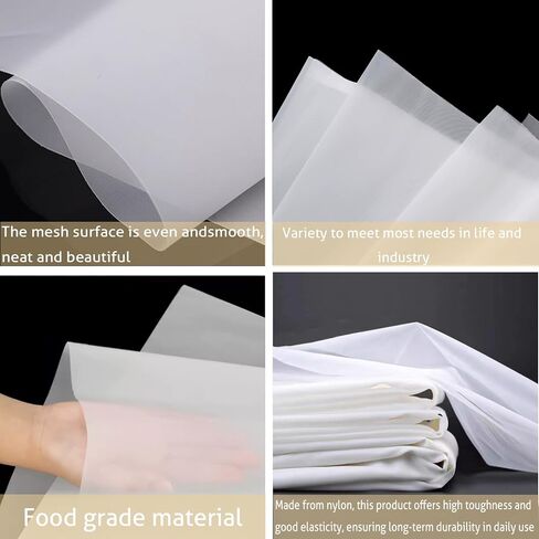 39.37"X39.37" Nylon Mesh Fabric, Fine Filter Cloth, 100 200 300 400 Mesh, Reusable Strainer Cloth for Milk, Juice, Paint (200mesh) in Saudi Arabia