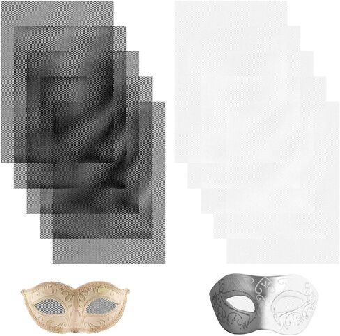 شبكة عيون Fursuit، 10 قطع 0.5 مم PVC قابلة للطباعة باللونين الأبيض والأسود، 11.8 بوصة × 7.87 بوصة، شبكات عيون تنكرية مقاومة للماء قابلة للتنفس لأقنعة بدلة الفراء، والدعائم، ومستلزمات الحرف اليدوية in Kuwait