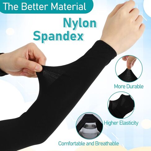 4 Pairs Arm Sleeves for Kids, Black & White Arm Sleeves Breathable Arms Compression Sleeve for Basketball, Football, Baseball, Volleyball Youth, in Saudi Arabia