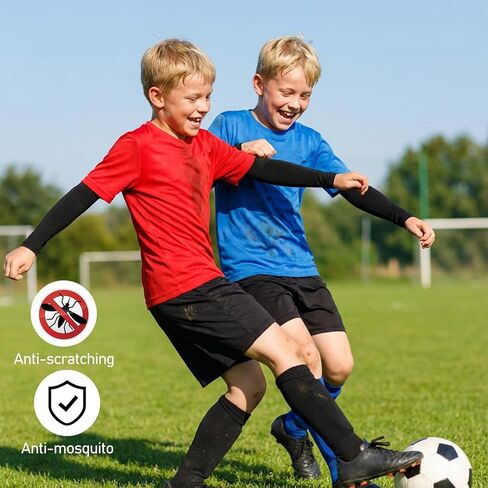 4 Pairs Arm Sleeves for Kids, Black & White Arm Sleeves Breathable Arms Compression Sleeve for Basketball, Football, Baseball, Volleyball Youth, in Saudi Arabia