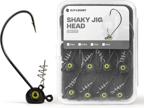 Shaky Head Jigs, Fisheye Stand-up Style Weedless Fishing Jig Heads for Bass (15-Pack) 1/8 3/16 1/4 5/16oz in Kuwait