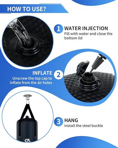 حقيبة ملاكمة ثقيلة بطول 4 أقدام للملاكمة - وزن قابل للتعديل (60 إلى 120 رطلاً) مع تصميم مضاد للتسرب، حقيبة تدريب مائية شديدة التحمل للبالغين in Kuwait