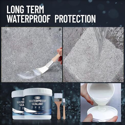 عامل غير مرئي مقاوم للماء، مجموعة مانعة للتسرب شفافة غير مرئية 2 * 10 أونصة، عامل طلاء شفاف، مانع تسرب مضاد للتسرب، لاصق مقاوم للماء لإصلاح التسرب في الأماكن المغلقة والخارجية in Kuwait