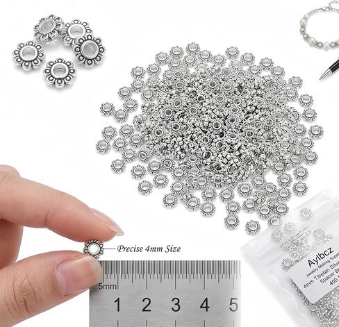 200 PCS زهرة الفواصل الخرز التبتي 4MM ديزي زهرة رقيقة رونيللي فاصل حبة مسطحة حبة مسطحة لجوار سوار المجوهرات صنع المجوهرات 1111 in Kuwait