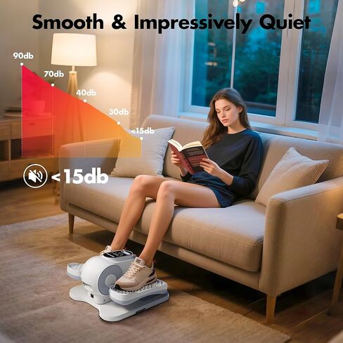 تحت جهاز الإهليلجي المكتبي ، تمرين الساق كما يظهر على شاشة التلفزيون أثناء الجلوس مع كبار مع التحكم عن بعد ، وممارسات دواسة محمولة وهادئة مع 12 سرعة قابلة للتعديل ، أسود in Kuwait