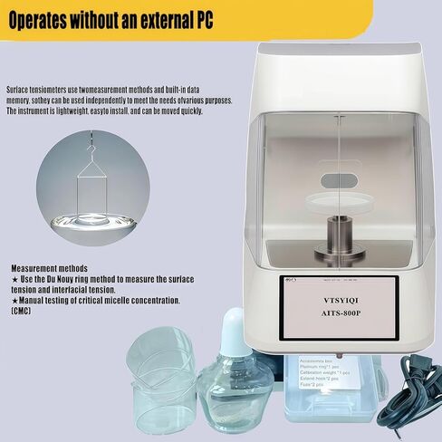AITS-800P Touch Screen Automatic Interfacial Tensiometer Surface Tension Meter Tester with Du Nouy Ring Method Range 0 to 1000mN/m Accuracy 0.1mN/m for Transformer Oil ASTM D-971 Standard in Saudi Arabia