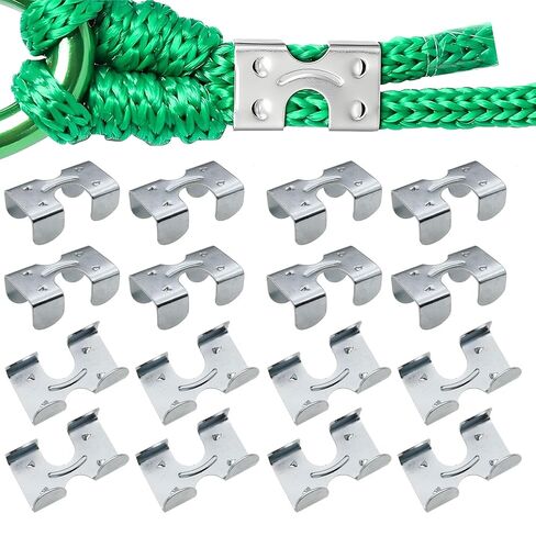 16PCS Heavy Duty Double Rope Clamp Heavy Duty Braided Rope End Clamp Metal Loop End Clamp for Twisted or Braided Rope from 3/8 "to 1/2" in Kuwait