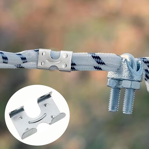 16PCS Heavy Duty Double Rope Clamp Heavy Duty Braided Rope End Clamp Metal Loop End Clamp for Twisted or Braided Rope from 3/8 "to 1/2" in Kuwait