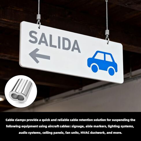 90 قطعة M3 1/8 بوصة مشابك كابلات، M3 كشتبان من الفولاذ المقاوم للصدأ M3 الألومنيوم حلقة تجعيد لكابل سلك حبل 1/8 بوصة (3 أنماط، 30 قطعة لكل منها) in Kuwait