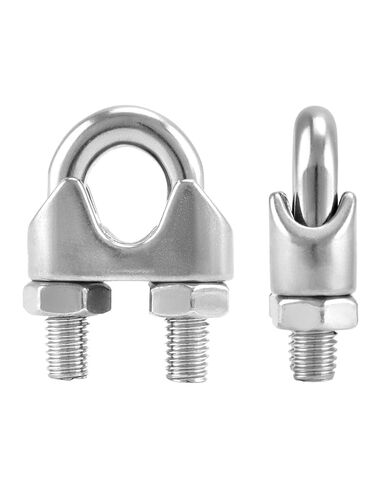 QWORK 3/8" Wire Rope Clamp Clip M10, 10 Pack Large U Bolt Saddle Guy Fastener, 304 Stainless Steel Fastener Cable Clamps, Connect 2 Layers of Wire to Form a Loop in Saudi Arabia
