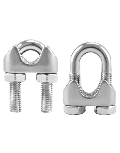 QWORK 3/8" Wire Rope Clamp Clip M10, 10 Pack Large U Bolt Saddle Guy Fastener, 304 Stainless Steel Fastener Cable Clamps, Connect 2 Layers of Wire to Form a Loop in Saudi Arabia