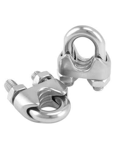 QWORK 3/8" Wire Rope Clamp Clip M10, 10 Pack Large U Bolt Saddle Guy Fastener, 304 Stainless Steel Fastener Cable Clamps, Connect 2 Layers of Wire to Form a Loop in Saudi Arabia