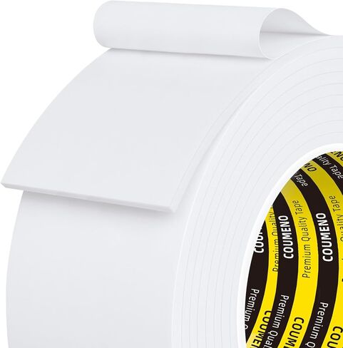 2 Pack Single-Sided Adhesive Foam Tape 1inX10FT(20FT Total) Single-Sided Sealing Strip Foam Pad Sponge Tape Window Weatherproof White in Kuwait