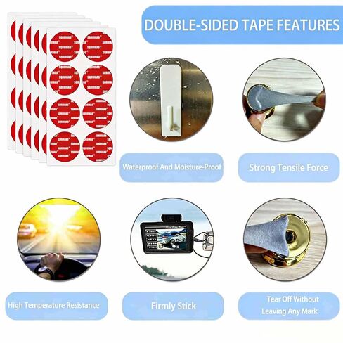 Circle Double Sided Adhesive Pads 1" x 1" 24 PCS, Heavy Duty Mounting Tape Sticky Pads, Waterproof Foam Tape for Indoor and Out Door, Home Decoration, Car (Round 1''-24pcs) in Kuwait