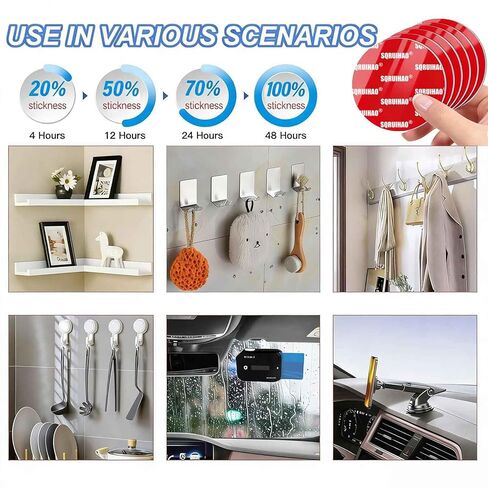 Circle Double Sided Adhesive Pads 1" x 1" 24 PCS, Heavy Duty Mounting Tape Sticky Pads, Waterproof Foam Tape for Indoor and Out Door, Home Decoration, Car (Round 1''-24pcs) in Kuwait