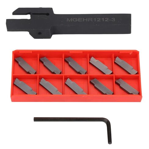 MGEHR1212 3 Lathe Cut Off Grooving Parting Tool Holder, High Hardness Long Life, Fast Cutting Speed, with 10pcs MGMN300 Inserts, for Efficient Metal Cutting in Kuwait