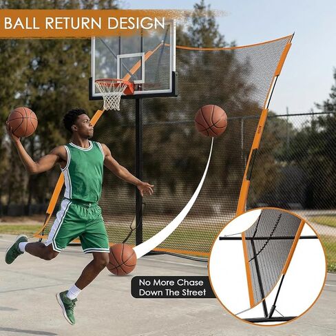 شبكة إرجاع الدفاع عن كرة السلة MR، شبكة دفاعية لحارس ساحة كرة السلة، شبكة مدافع رياضية، شبكة إرجاع قابلة للتعديل، شبكة حاجز محمولة، حاجز أمان مساند 6'x10' in Kuwait
