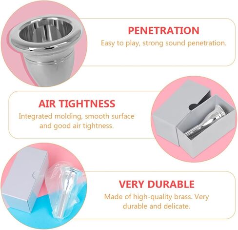 Brass Tuba Mouthpiece 13.3Mm Cnc Electroplated Silver Tuba Instrument Accessory Replacement Part for Adult Players in Saudi Arabia