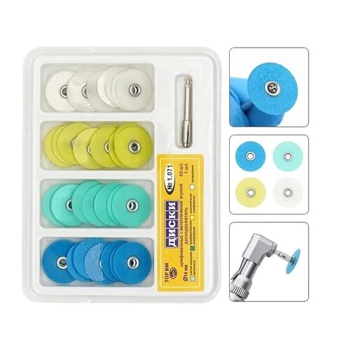 Dental polishing disc Discs lab Polisher Wheel 40pcs/Box Dental Composite Polishing Disc Strips Mandrel Set Supplies Whitening Material Dentistry Tools in Saudi Arabia