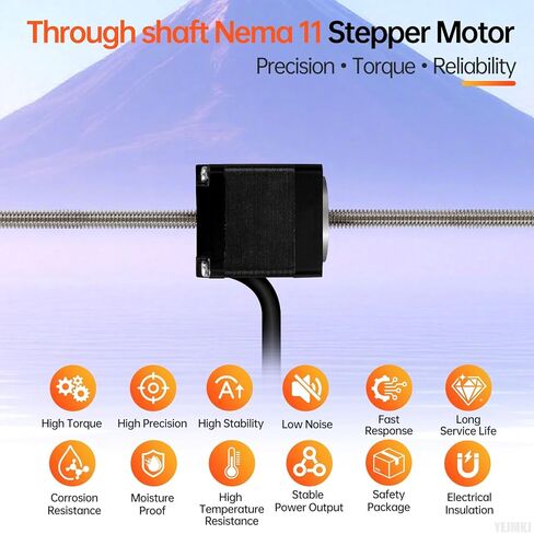 Through Shaft Nema 11 Stepper Motor TR5x1 300mm 1.8‌°‌ 2 Phase High Torque 6Ncm(8.5oz·in) Bipolar 1.0A 2.9Ω 31mm 28 Step Motor with T5 300mm Cable 1M for 3D Printer DIY Robot CNC in Kuwait
