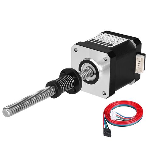 Nema 17 Stepper Motor TR8x8 100mm with T8 Lead Screw 1.8‌°‌ 2 Phase High Torque 0.55Nm (77.89oz·in) Bipolar 1.7A 2.0Ω 48mm 42 Step Motor 4-Wire Connector Cable 1M for 3D Printer DIY Robot CNC in Kuwait