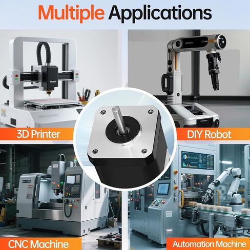 Nema 17 Stepper Motor with Integrated Stepper Driver 1.8‌°‌ 2 Phase High Torque 0.41Nm(58.06oz·in) Bipolar 1.5A 2.0Ω 56mm 42 Stepper Motor with Controller for 3D Printer DIY Robot CNC Machine in Kuwait