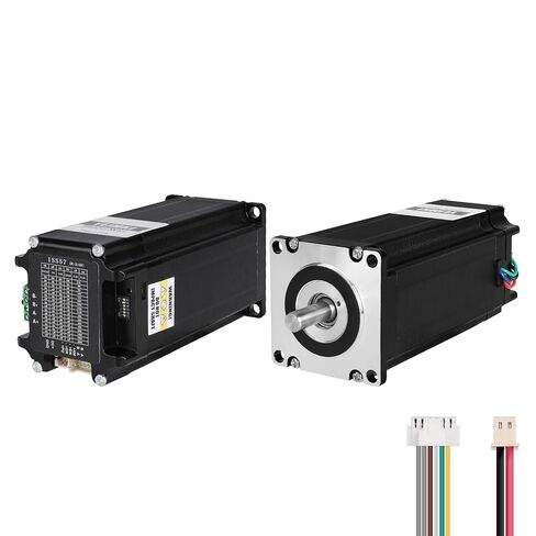 Nema 23 Closed Loop Stepper Motor with Integrated Closed Loop Stepper Driver 1.8‌°‌ 2 Phase High Torque 2.5Nm(354.03oz·in) Bipolar 4.2A 0.50Ω 118mm Cable 0.3M for CNC Mill Lathe in Kuwait