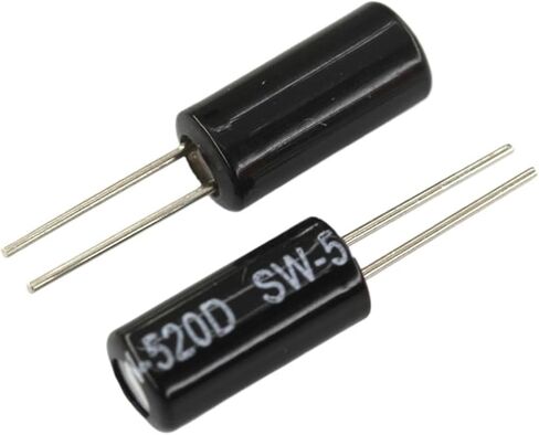 10 قطعة SW-520D 5X12 مللي متر حساسة للغاية SW520 الكرة التبديل زاوية الاستشعار الميل التبديل الاهتزاز التبديل in Saudi Arabia
