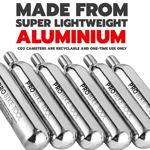 20g Threaded CO2 Cartridges - 6 Pack for All CO2 Bike Tire Inflators with Threaded Connection - Quick Air Refill for Bicycle Tires - Cartridge for CO2 Pump - Road or MTB Bikes. in Kuwait