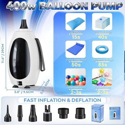 مضخة بالونات كهربائية، مضخة هواء كهربائية 3 في 1 للبالونات القابلة للنفخ، بالون مايلر من رقائق اللاتكس، آلة نفخ البالونات المحمولة، منفاخ نفخ سريع التعبئة للمنزل، أسرة هوائية تطفو على حمام السباحة في الصيف in Kuwait