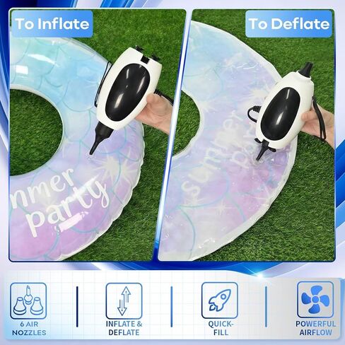مضخة بالونات كهربائية، مضخة هواء كهربائية 3 في 1 للبالونات القابلة للنفخ، بالون مايلر من رقائق اللاتكس، آلة نفخ البالونات المحمولة، منفاخ نفخ سريع التعبئة للمنزل، أسرة هوائية تطفو على حمام السباحة في الصيف in Kuwait