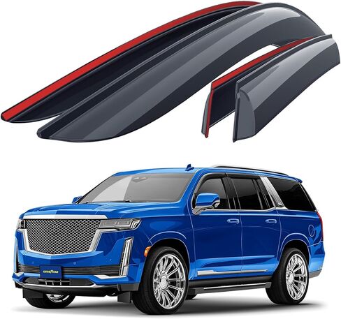 Goodyear shatterproof Window Diplectors لـ Cadillac Escalade 2021-2025 ، حراس المطر على الشريط ، وأقنعة النوافذ ، وقوة تنحرف ، وملحقات السيارات ، 4 أجهزة كمبيوتر. - GY008720 in Saudi Arabia